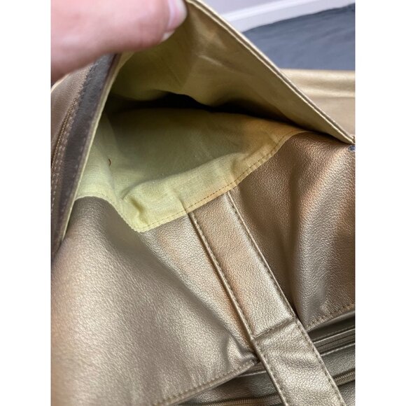 Gold Tone Large Satchel Bag - Picture 6 of 16